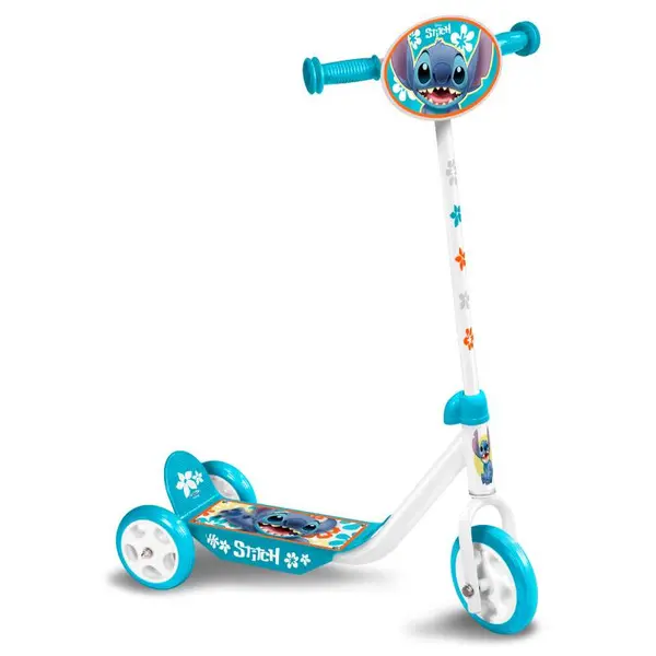 Trotineta pentru copii cu 3 roti, multicolor, 2-5 ani, max 20 kg, ghidon reglabil, platforma antialunecare, Stitch Engros