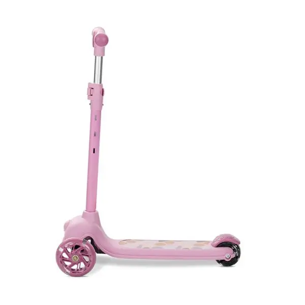 Trotineta pentru copii Lorelli Jetster Pink, roti din silicon cu Led, ghidon reglabil, greutate admisa 20 kg
