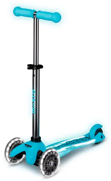 Trotinetă pentru copii Micro - Mini Deluxe, Glow LED Plus, Glacier Aqua