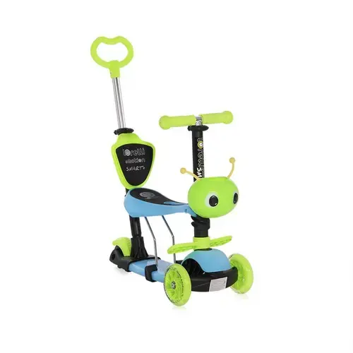 Trotineta pentru copii Smart Plus, reglabila, roti cu LED (Verde/Albastru)