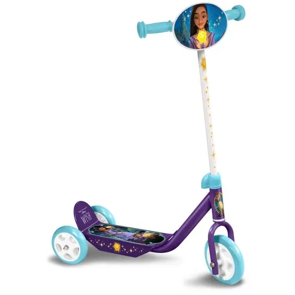 Trotineta pentru fetite cu 3 roti, multicolor, 2-5 ani, max 20 kg, ghidon reglabil, platforma antialunecare, Wish, Disney Engros