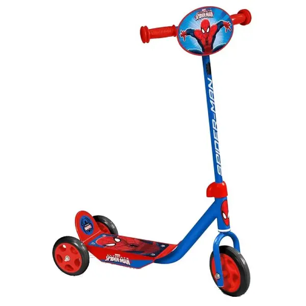 Trotineta pentru fetite cu 3 roti, multicolor, 2-5 ani, max 20 kg, ghidon reglabil, platforma antialunecare, Spiderman Engros