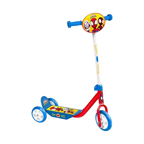 Trotineta pentru fetite cu 3 roti, multicolor, 2-5 ani, max 20 kg, ghidon reglabil, platforma antialunecare, Spidey Engros