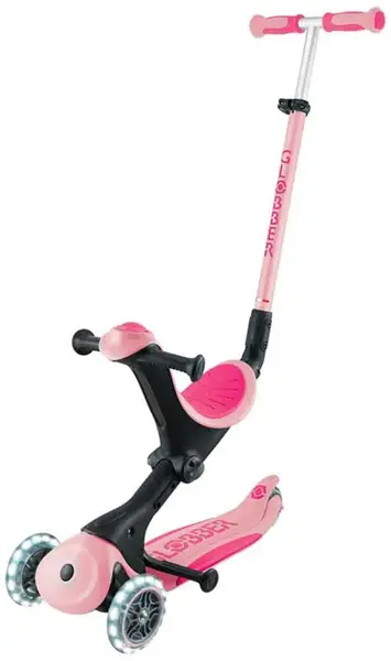 Trotinetă pliabilă 3 în 1 Globber - Go Up Deluxe Lights, roz