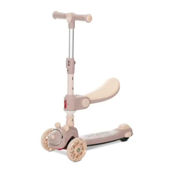 Trotineta pliabila, Lorelli Swiftie, pana la 50 kg, roti din silicon cu leduri colorate, Beige
