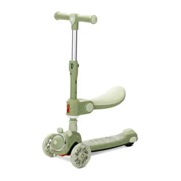 Trotineta pliabila, Lorelli Swiftie, pana la 50 kg, roti din silicon cu leduri colorate, Green
