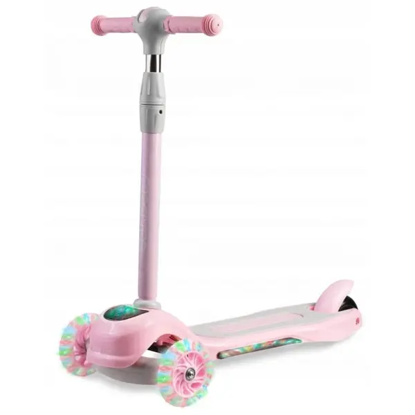 Trotineta Ricokids Piko, ghidon reglabil, roti LED, roz KID477815, la doar 210,00 lei