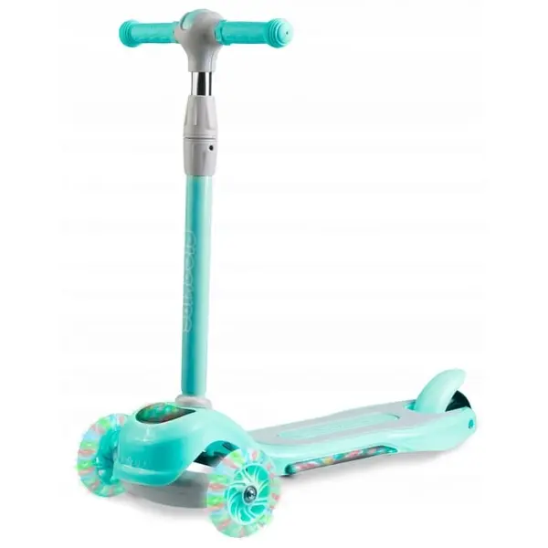 Trotineta Ricokids Piko, ghidon reglabil, roti LED, turcoaz KID477808, la doar 192,00 lei