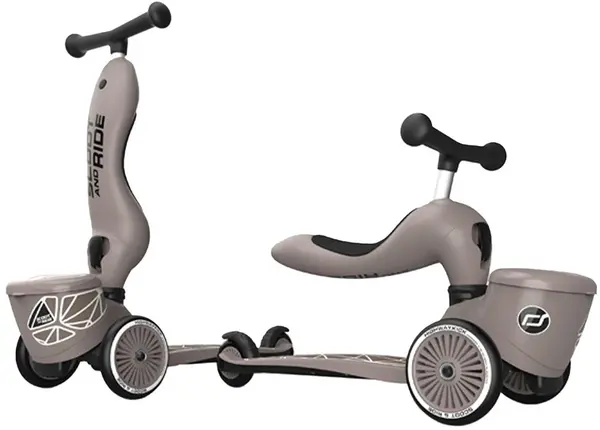 Trotinetă și bicicletă de echilibru 2 în 1 pentru copii Scoot & Ride - HighwayKick 1 Lifestyle, Brown lines