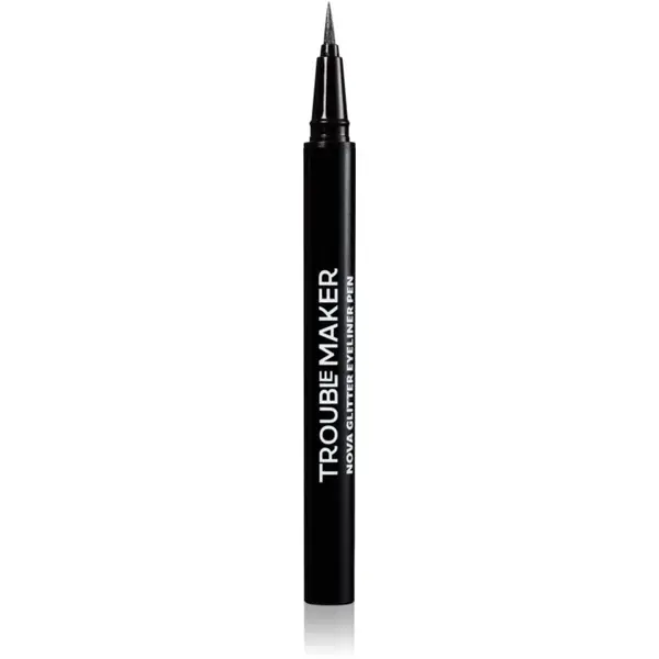 Trouble Maker Nova Glitter Liquid Eyeliner Pen creion de ochi, cu sclipici culoare Black Hole Black 0.5 ml