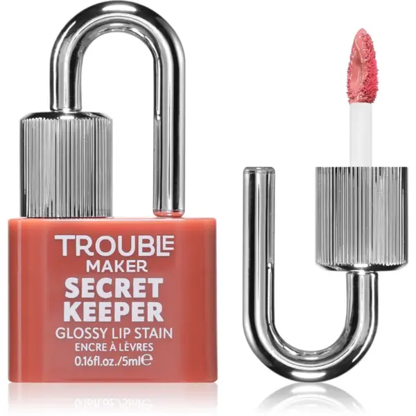 Trouble Maker Secret Keeper Lip Gloss Stain ruj pentru un efect de lunga durata culoare Undercover Pink Nude 5 ml