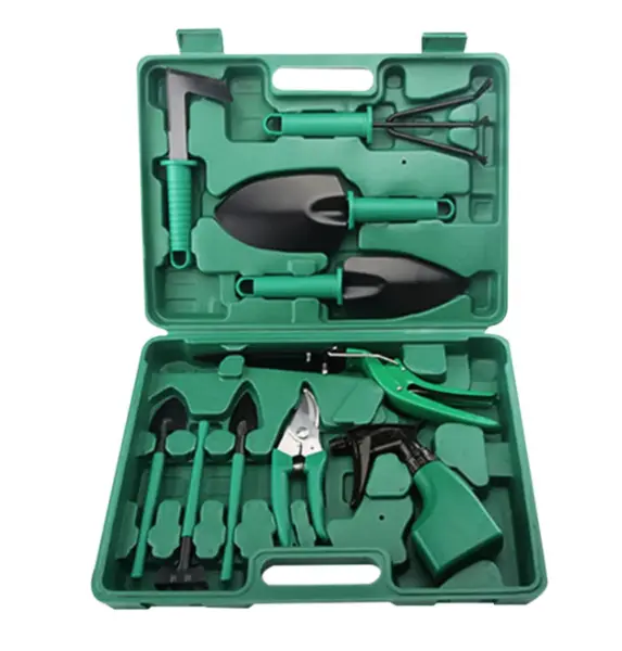 Trusa 10 piese unelte de gradinarit VERDE