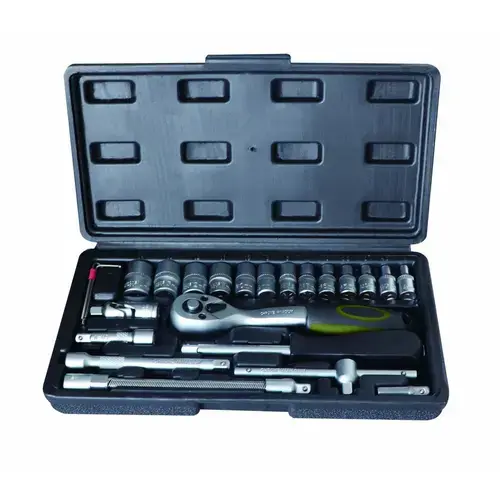 Trusa chei tubulare, 24 piese, CR-V 1/4''