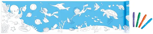 Trusă creativă Hape International - Rolă de colorat, ocean
