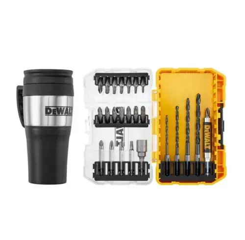 Trusa de gaurit si insurubat DeWALT 25 piese si cana