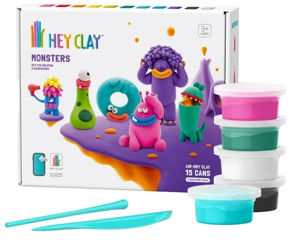 Trusă de modelat argilă Hey Clay - Monștri