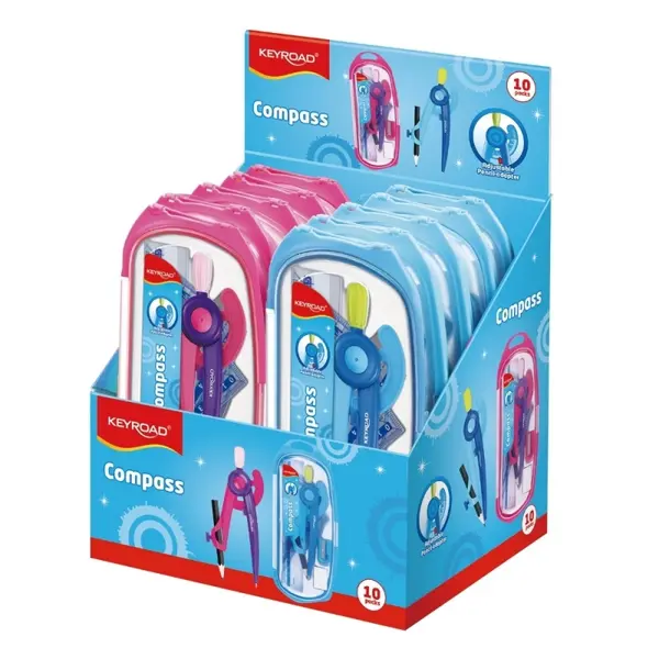 Trusa geometrie, cutie PVC, Keyroad Compax KR971488