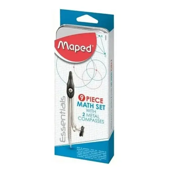 Trusa geometrie metal Maped Essential 9 pcs - engros