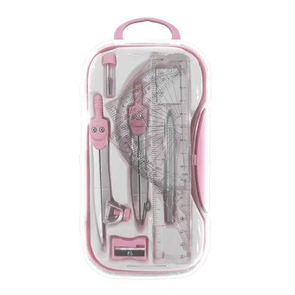Trusa geometrie plastic 10 piese, Daco