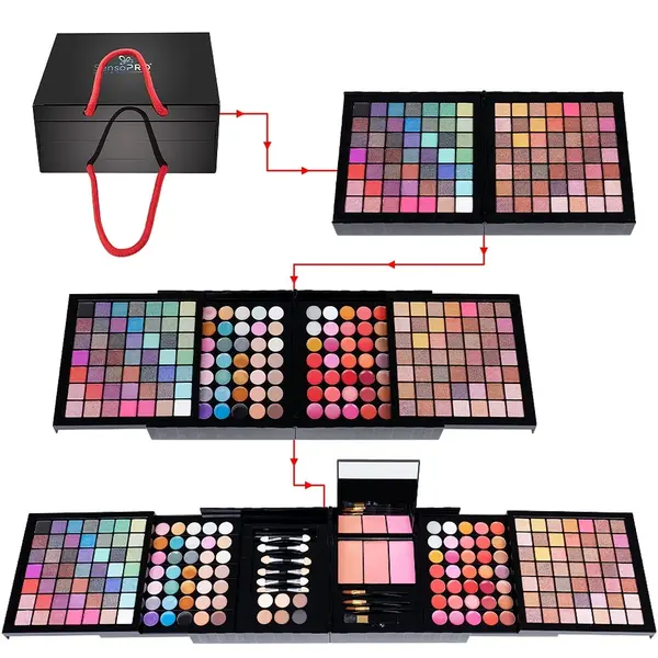 Trusa Machiaj Multifunctionala 177 culori Mix & Go + CADOU Set 22 pensule SensoPRO Milano