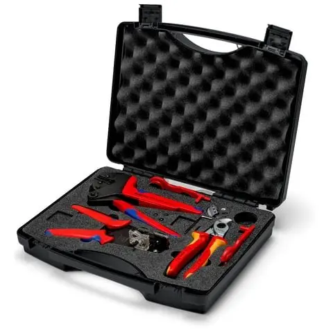 Trusa profesionala KNIPEX 97 91 04 V02, pentru fotovoltaice, sistem conectori MC4