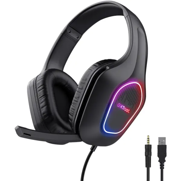 Trust Casti Gaming Trust GXT416S ZIROX, headset, compatibil Nintendo Switch, PS4, PS5, Xbox, cablu 1.2m, microfon reglabil