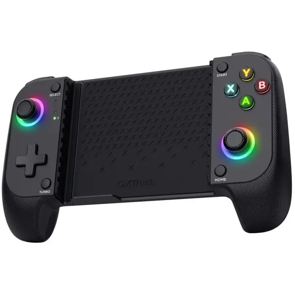 Trust Controler mobil wireless Trust Mylox GXT 735 pentru iOS, Android, PS5, Xbox si PC cu iluminare RGB, Negru