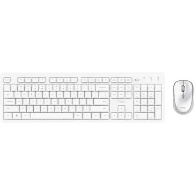 Trust Kit tastatura si mouseTrust Ody II, Wireless, USB, Alb, TR-25465