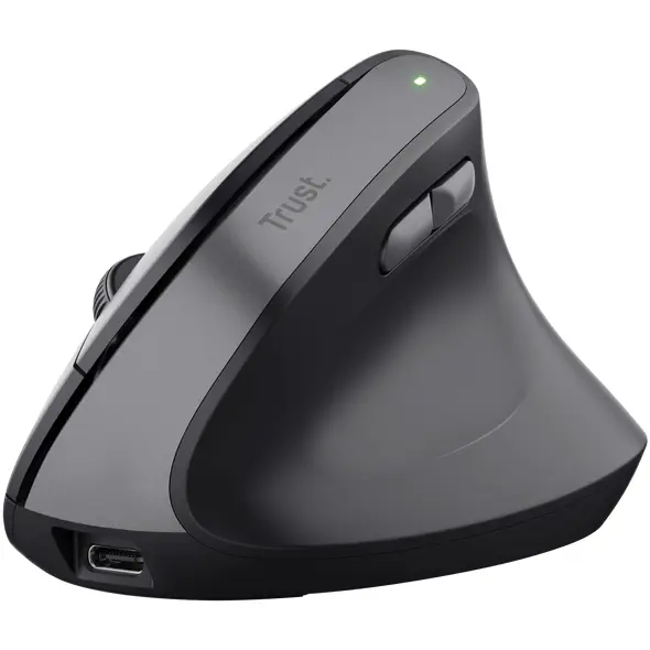Trust Mouse ergonomic wireless Trust Bayon, 800-1200-1600-2400 dpi, 6-1 butoane-scroll, Negru, TR-25145