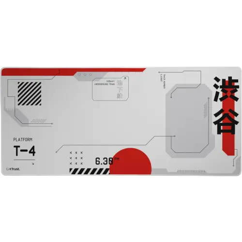 Trust Mousepad Trust GXT 759 XXL, suprafata moale, dimensiuni 900 x 400 x 3mm, Rosu-Alb