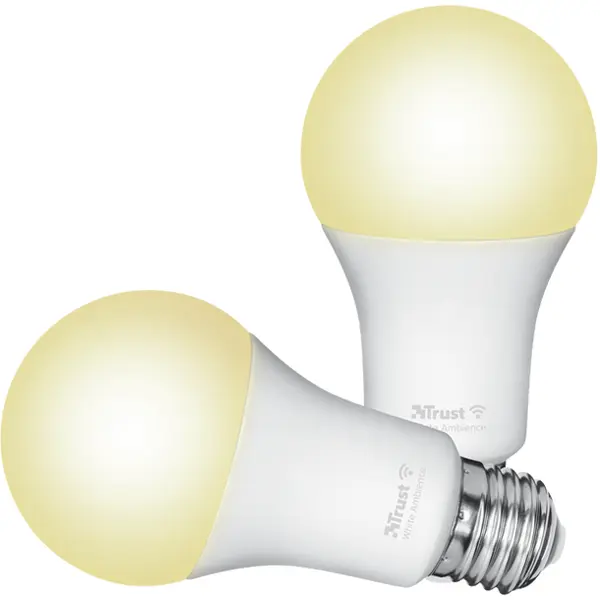 Trust Pachet 2 becuri Trust LED CCT WiFi, E27, luminozitate 806 lm, clasa energetica A+