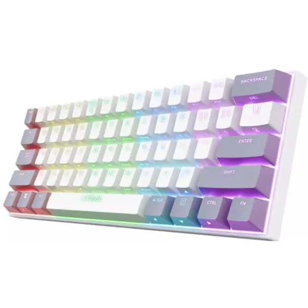 Trust Tastatura mecanica wireless Trust GXT 873 Acira 60% Mini Tri-mode, switch Linear Outemu, material ABS, Alb