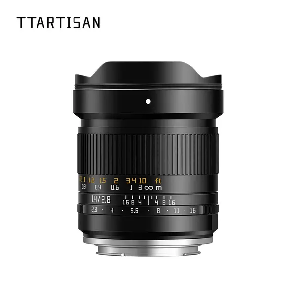 TTArtisan 14mm F2.8 Obiectiv Manual Full Frame, Montura Sony E, Unghi 114°, Diafragma 8 Lamele, Focalizare Minima 0.2m