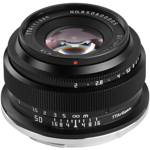 TTArtisan 50mm F2 Obiectiv Nikon Z, Diafragma f/2-f/16, Focus Manual, 10 Lame Diafragma, Negru
