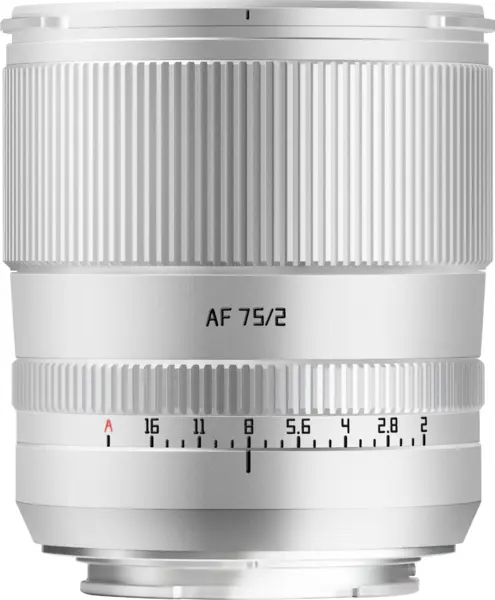 TTArtisan AF 75mm F2 Obiectiv Montura Sony E, Argintiu, Autofocus, Diafragma f/2, Corp Metalic