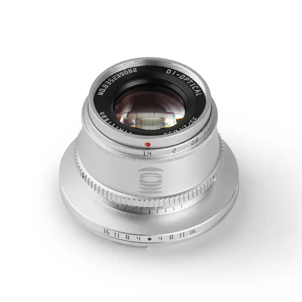 TTArtisan APS-C 35mm F1.4 Obiectiv Foto, Montura Fuji X, Argintiu, Focalizare Manuala, Diafragma F1.4-F16