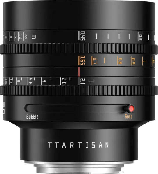 TTArtisan Cine 50mm T2.1 Obiectiv Canon RF, Diafragma T2.1-T22, Full-Frame, 11 Lame Diafragma, Bokeh Dual-Mode, Filet 82mm
