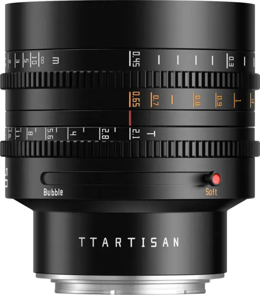 TTArtisan Cine 50mm T2.1 Obiectiv Cine, Montura Nikon Z, Full-Frame, 11 Lamele Diafragma, Filet 82mm