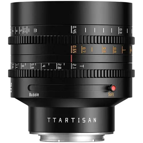 TTArtisan Cine 50mm T2.1 Obiectiv Cine Montura Sony E, Bokeh Dual-Mode, Diafragma T2.1-T22, 11 Lamele, Filtru 82mm, Negru