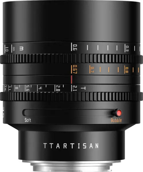TTArtisan Cine 85mm T2.1 Obiectiv Canon RF, Bokeh Dublu Mod, 11 Lamele Diafragma, Constructie Metalica, Filtru 82mm