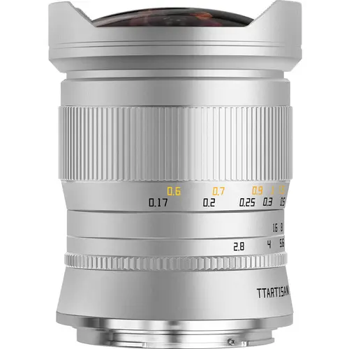 TTArtisan Obiectiv Manual TTArtisan 11mm F2.8 Full-Frame Fisheye, Sony E, NEX, Silver