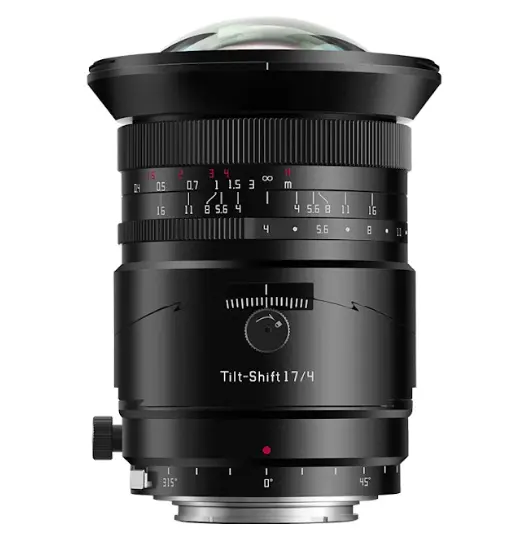 TTArtisan Tilt Shift 17mm F4 Obiectiv Nikon Z, Inclinare pana la 8°, Unghi 104°, Focalizare Manuala, 17 Elemente in 11 Grupuri