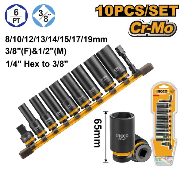 Tubulare de Impact Lungi 3/8" Set 10buc