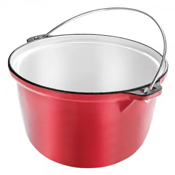Tuci din Fonta Emailata, 22 cm, 3 l, Rosu