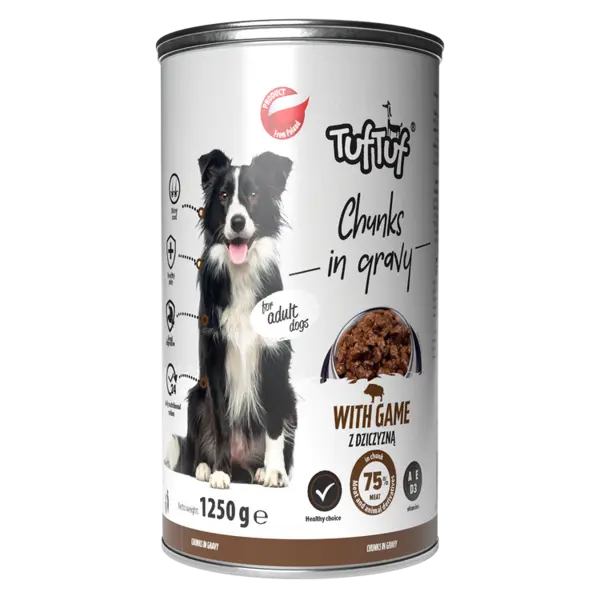 TUF TUF Câine - Hrană Umedă Bucăți cu Vânat în Sos 1250g