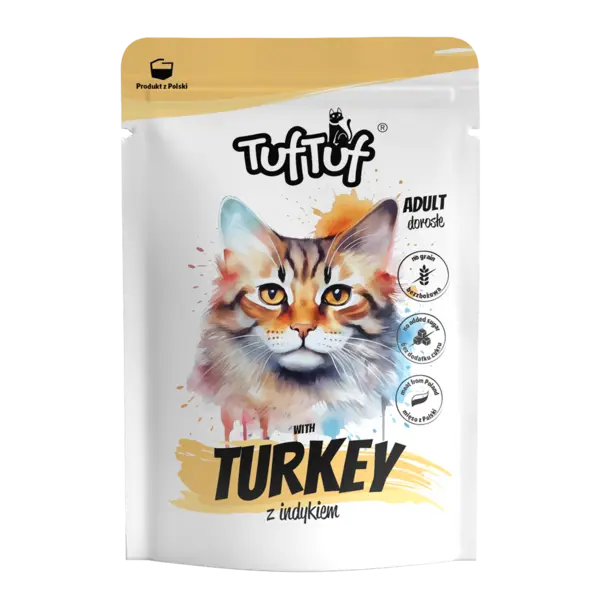 TUF TUF Pisică - Plic Hrană Umedă cu Curcan (Fără Cereale) 300g