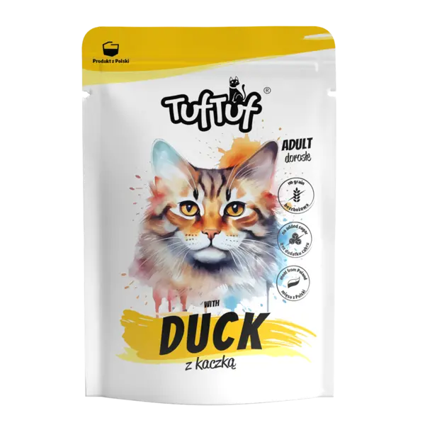 TUF TUF Pisică - Plic Hrană Umedă cu Rață (Fără Cereale) 100g