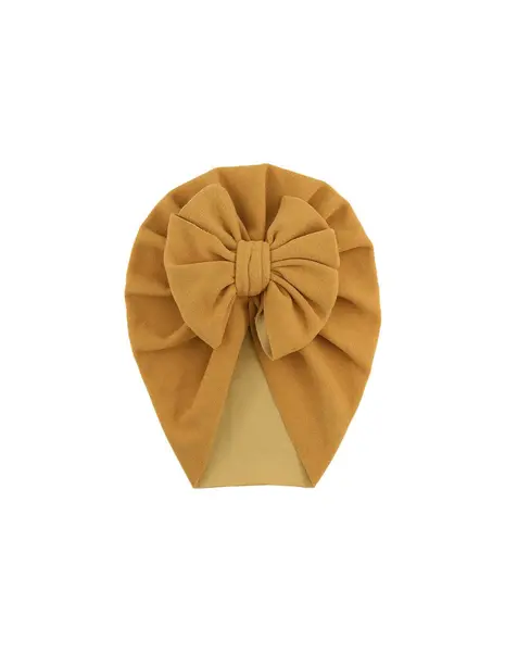 Turban cu fundita SELLY galben mustar MD3