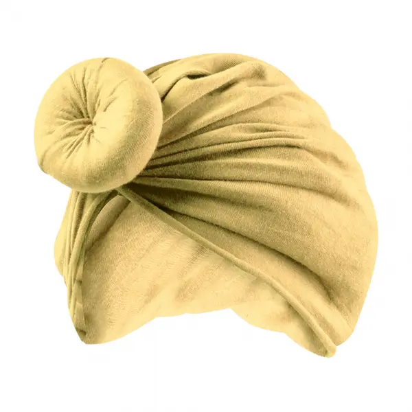 Turban pentru Fetite cu Coc - Galben