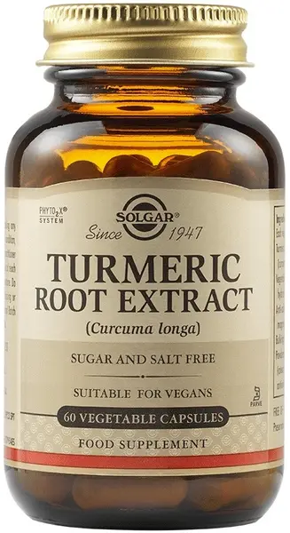 Turmeric Root Extract, 60 capsule vegetale, Solgar